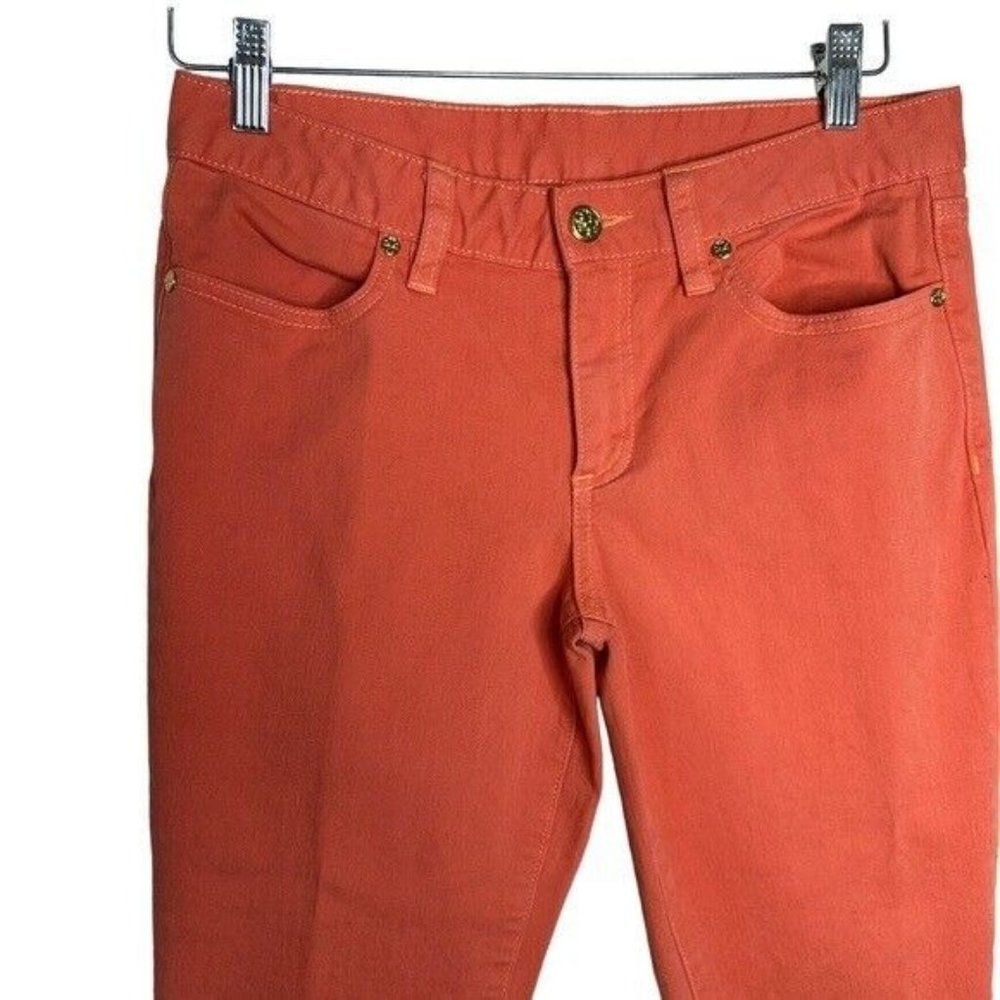 Tory Burch Cropped Skinny Jeans Burn Orange Women’s Size 28 - Picture 4 of 12